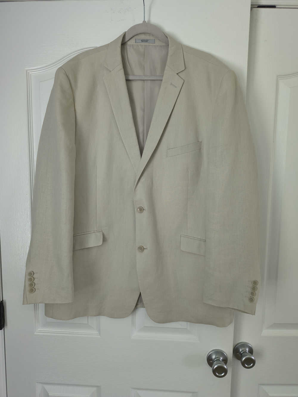 Adolfo Cream Linen-Blend Sport Coat